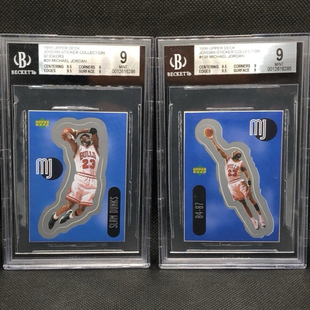 1998-99 Upper Deck MJ Sticker Collection Red Back BGS 9 Michael Jordan SU26 SU01